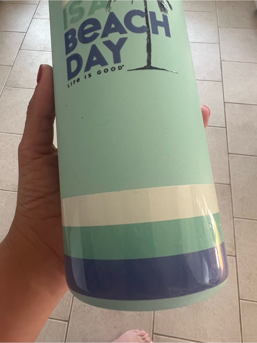 Life Is Good Mint Green Insulated Bottle with Tag - Picture 3 of 11